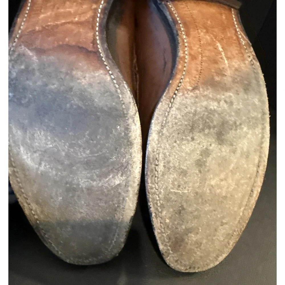 Allen Edmonds Glasgow Mens Size 10 B Dress Penny Loafers Brown Leather Shoes USA